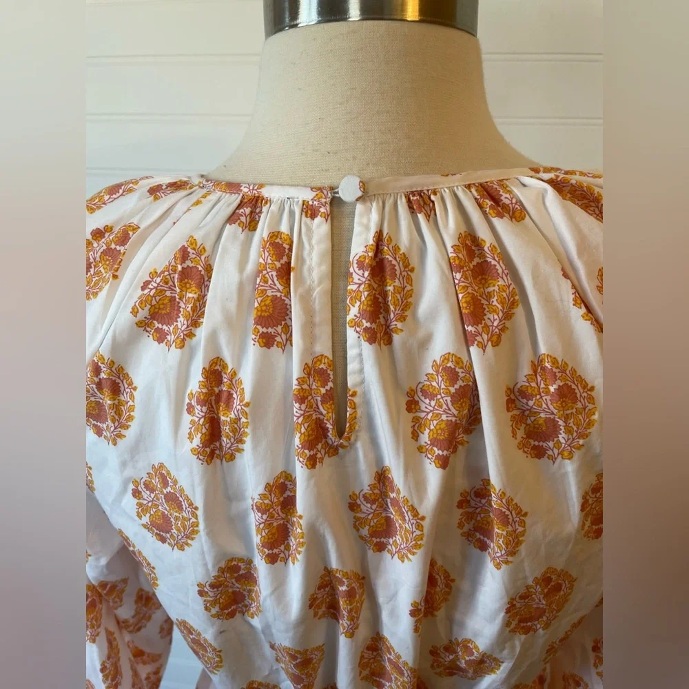 J.Crew Smocked-Waist Mini Dress in Gathered Floral Block Print NWT Size XS Boho